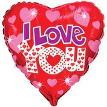 Шар с гелием  Сердце, Я люблю тебя , Красный, 46 см.