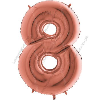 Шары цифры РОЗОВОЕ ЗОЛОТО с гелием