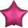 Шар (18''/46 см) Звезда, Гранатовый, Сатин, 1 шт.