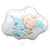 1 шт. Шар с гелием новорожденному, Малыш в облаках, 66см.