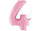 Розовая (pink) цифра 4