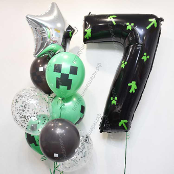 Букет для ребенка на 7 лет в стиле игры Майнкрафт