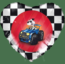 Шар с гелием  Сердце, Собака в джипе, 48 см.