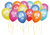100 шаров Разноцветные металлик С Днем рождения