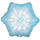 Фольгированный шар (20''/51 см) Фигура, Снежинка, Голубой, 1 шт.