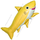 Шар (39''/99 см) Фигура, Счастливая акула, Желтый, 1 шт.