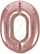 Шар (40''/102 см) Цифра, 0, Slim, Розовое Золото в упаковке,1 шт.