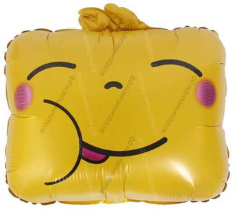 Шар с гелием  Фигура, Голова Квадрат, Желтый, 51 см.