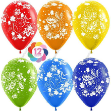 Гелиевый шар  Ажурные листья, Ассорти, пастель, 5 ст, 30 см.