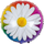 Шар (18''/46 см) Круг, Ромашка, Радужный, 1 шт. , 19898