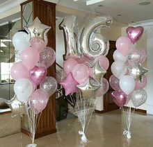Большой набор бело-розовых шаров "Дочке 16 лет" на день рождение