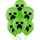 Шары с гелием Крипер Пиксели/Майнкрафт, зеленые, пастель