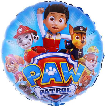 Фольгированный круг Щенячий патруль, Райдер и команда, 46 см 