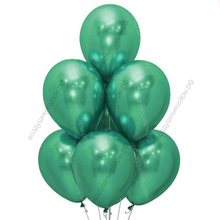 Шары хром Зеленые, изумрудные, Emerald, с гелием
