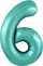 Шар (40''/102 см) Цифра, 6 Slim, Бискайский зеленый, 1 шт. в упак.