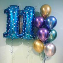 Букет с шарами Хром для мальчика на 11 лет