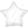 Шар (18''/46 см) Звезда, Белый, 1 шт.