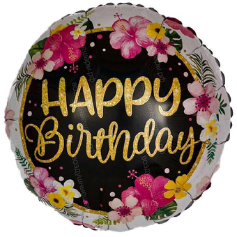 Шар с гелием  Круг, С Днем Рождения! , 46 см.