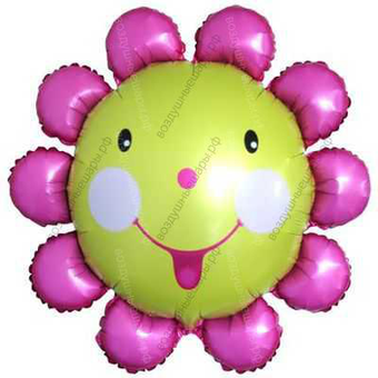 Гелиевый шар , Цветок, Розовый, 91 см.