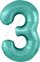 Шар (40''/102 см) Цифра, 3 Slim, Бискайский зеленый, 1 шт. в упак.