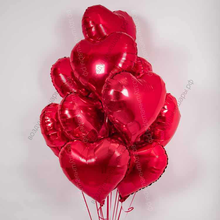 Букет из красных шаров сердец с гелием