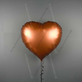 Шар с гелием  Сердце, Шоколадный, 46 см.