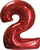 Шар (40''/102 см) Цифра, 2, Красный, 1 шт.