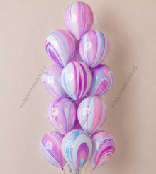 Фонтан из 15 мраморных шаров агатов Фэшн, Super Agate Fashion с гелием