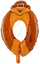 Воздушный шар с клапаном (16''/41 см) Цифра, 0 Обезьяна, 1 шт.