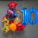10 шаров+5 звезды+фигура+2 цифры Спайдермен с цифрами 10