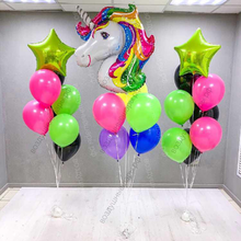 Оформление гелиевыми шарами с единорогом "Яркость"