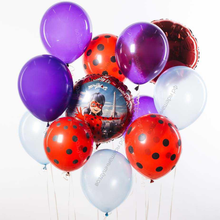 Букет гелиевых шариков для дочки с кругом Леди Баг