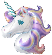 Шар с гелием  Фигура, Голова Единорога, Фиолетовый, 112 см.