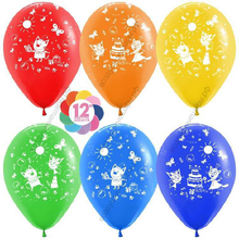 Шар с гелием  Три кота (подарки), Ассорти, пастель, 5 ст, 30 см.