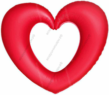 Сердце красное Вензель, контур, надутое гелием, 94см