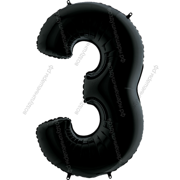 Шары цифры ЧЕРНЫЕ с гелием