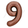 Шар (32''/81 см) Цифра, 9, Шоколадный, 1 шт. в уп., 26049