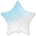 Шар (18''/46 см) Звезда, Голубой, Градиент, 1 шт.