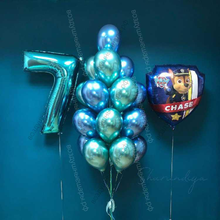 Букет хромированных шаров на день рождения ребенка "Щенячий патруль"