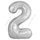 Шар (40''/102 см) Цифра, 2 Slim, Серебро, 1 шт.