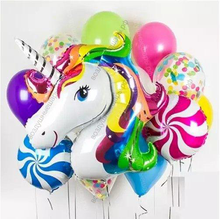 Букет из гелиевых шаров "Единорог и леденцы"