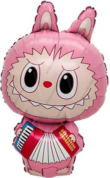 Шар с гелием Лабубу с гармошкой, Розовый