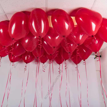 Большие красные сердца с гелием из 25 шаров