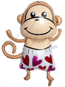 Шар с гелием  Фигура, Обезьянка влюбленная, 119 см.