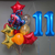 10 шаров+5 звезды+фигура+2 цифры Спайдермен с цифрами 11