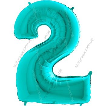 Шары цифры ТИФФАНИ, бирюзовые с гелием