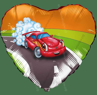 Шар с гелием  Сердце, Машина, 48 см.