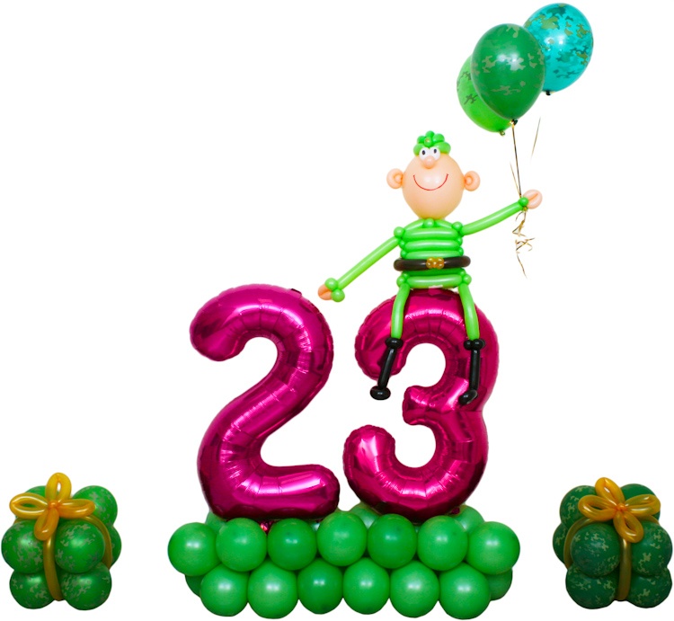 Украшение офиса шарами на 23 февраля