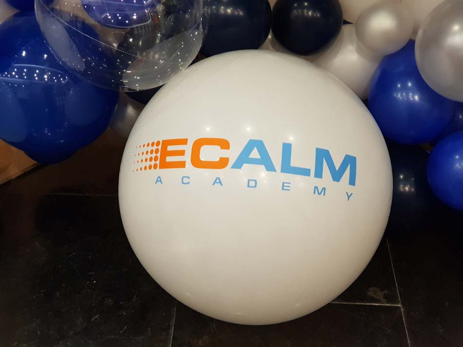 Фотозона из воздушных шаров шар с логотипом ECLAM